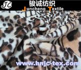 Leopard and letter pattern polyester and spandex blended elastic velvet/velour fabric