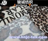 Leopard and letter pattern polyester and spandex blended elastic velvet/velour fabric