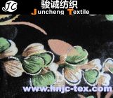 New fabric vivid flower pattern shining burnout spendex and polyester blend elastic fabric