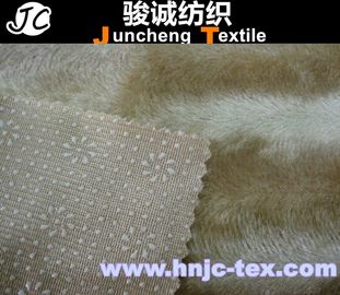 Anti-slip plastic dot on shine yarn knit fabric velboa for sofa upholstery polyester