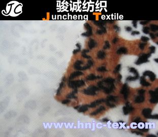 Printed tiger stripes design warp knitting velboa fabric recycle polyester fabric for sofa