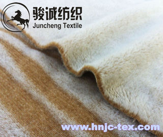 Strip pattern/animal like printed short plush soft blanket fabric for hometextile/ bedding