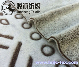 Grain pattern printed short plush soft blanket fabric for hometextile and bedding