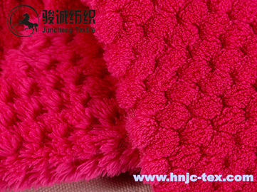 Double sides pineapple checks coral fleece fabric for blanket fabric and apparel