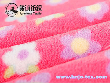 Double sides flower pattern printed coral fleece fabric for blanket fabric and apparel