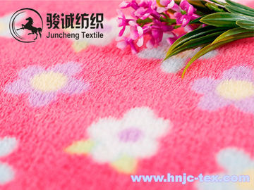 Double sides flower pattern printed coral fleece fabric for blanket fabric and apparel