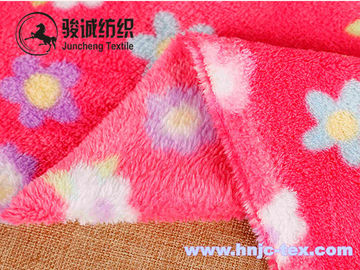 Double sides flower pattern printed coral fleece fabric for blanket fabric and apparel