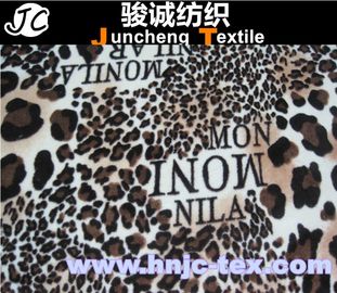 Leopard and letter pattern polyester and spandex blended elastic velvet/velour fabric