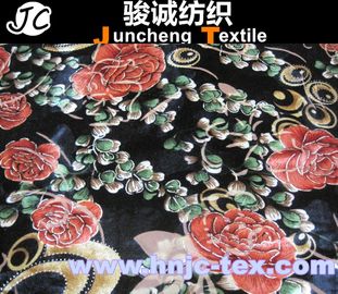 New fabric vivid flower pattern shining burnout spendex and polyester blend elastic fabric