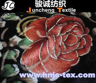 New fabric vivid flower pattern shining burnout spendex and polyester blend elastic fabric