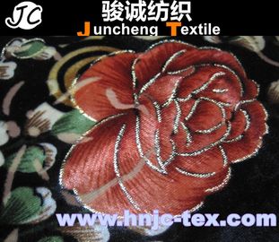 New fabric vivid flower pattern shining burnout spendex and polyester blend elastic fabric