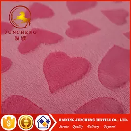 2018 New arrival heart design 2mm minky plush fabric