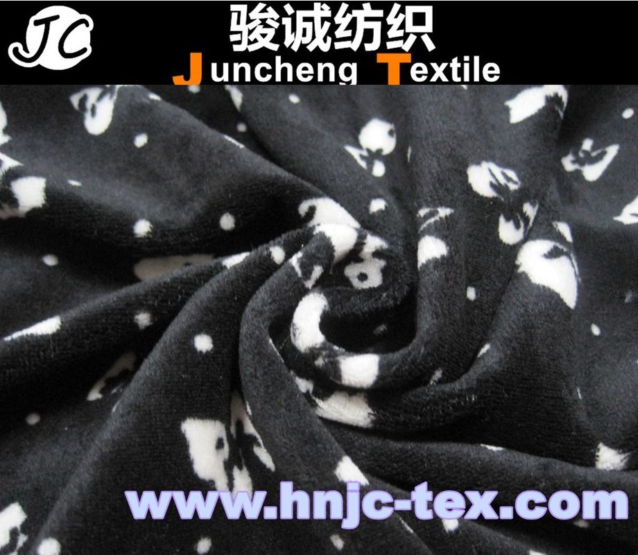 Polyester and spandex blended elastic velvet/velour fabric for apparel and pajamas