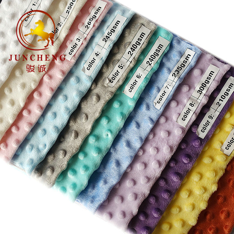 360gsm top quality various color minky dot fabric wholesale